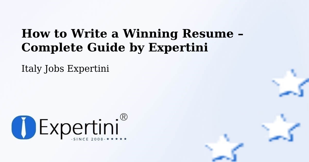 Resume Writing Guide for Job Seekers – Pescara - Pescara, Italy Jobs Expertini